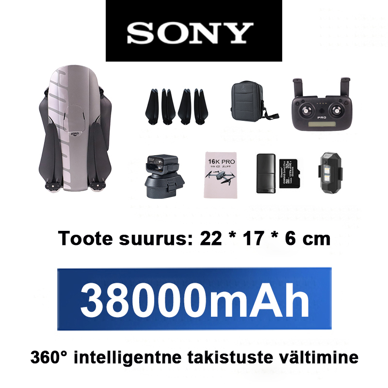 (Täiustatud versioon) Pakub 8K eraldusvõimet/kuni 18 kilomeetri ulatust/12 tundi aku tööaega/maksimaalset lennukõrgust 1000 meetrit – päevasel ajal automaatse takistuste kaitsega.