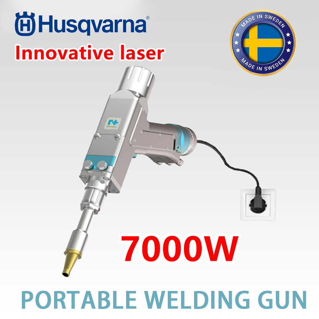 Husqvarna 7000W multifunktsionaalne laserkeevituspüstol (kuld/hõbe/vask/rau d/alumiinium/rooste vaba terase keevitamine) keevitamine (kolm ühes) keevitamine + rooste eemaldamine + lõikamine (lõikepaksus 0-20mm). 