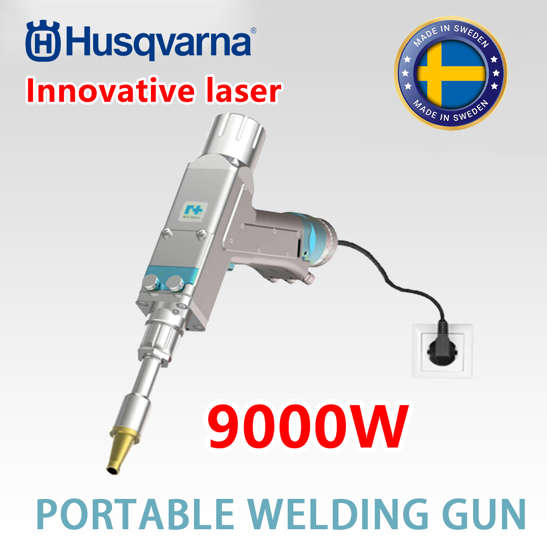 Husqvarna 9000W multifunktsionaalne laserkeevituspüstol (kuld/hõbe/vask/rau d/alumiinium/rooste vaba teras keevitamiseks) (kolm ühes) keevitamine + rooste eemaldamine + lõikamine (lõikepaksus 0-28 mm) 
