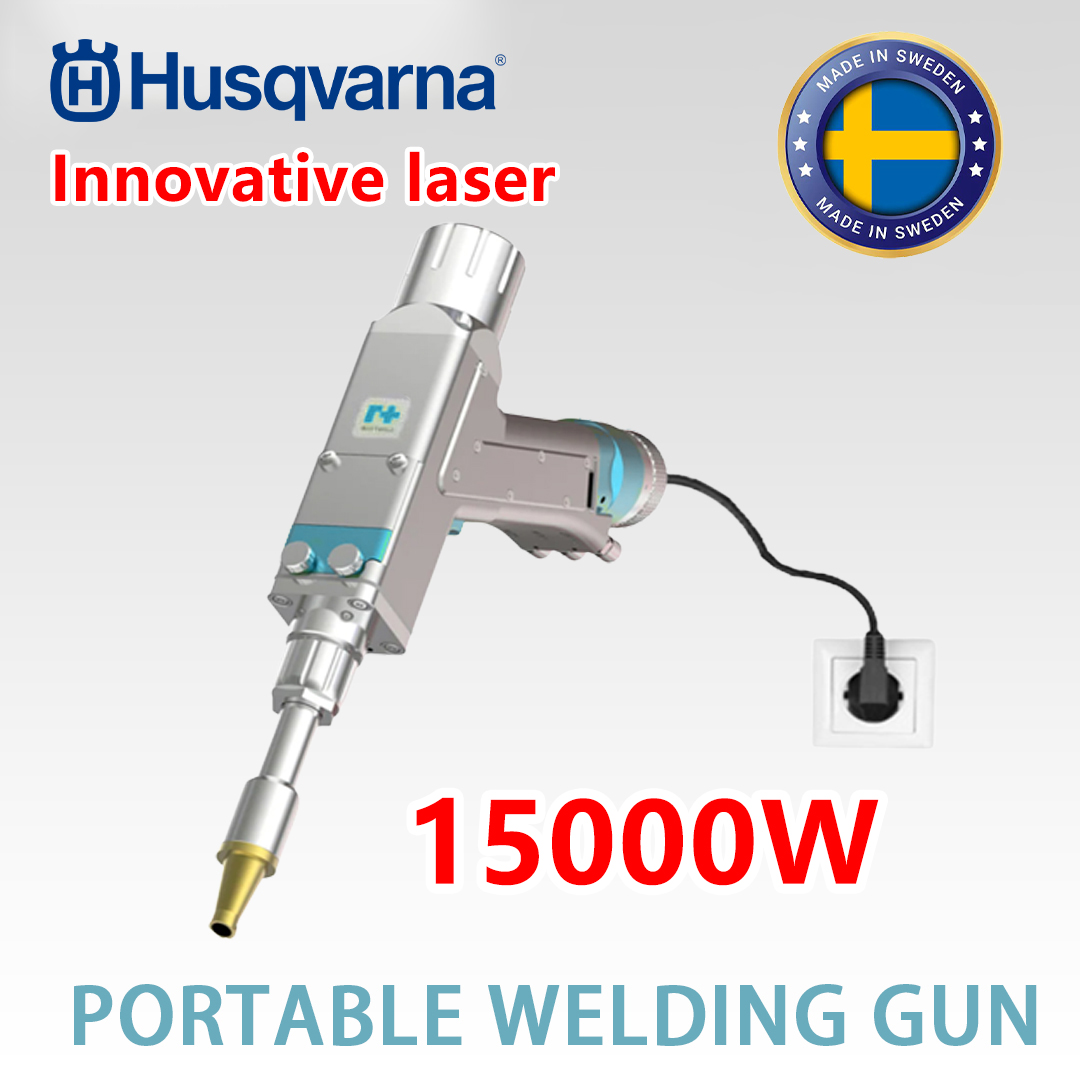 Husqvarna 15000W multifunktsionaalne laserkeevituspüstol (kuld/hõbe/vask/rau d/alumiinium/rooste vaba teras keevitamine) (neli ühes) keevitamine + rooste eemaldamine + lõikamine + graveerimine (lõikepaksus 0-40 mm) 